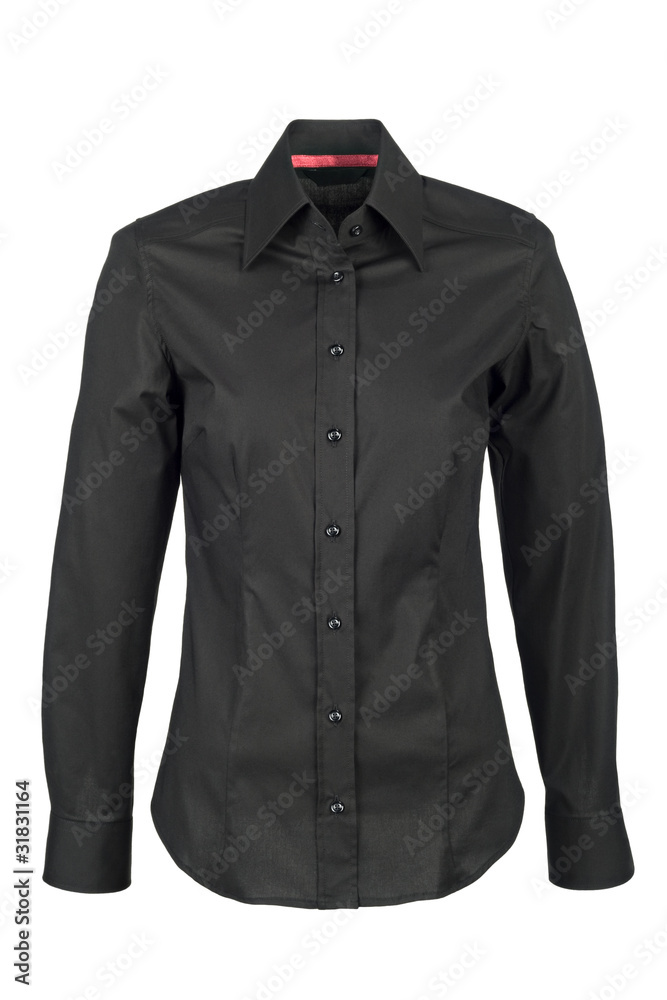 black shirt with long sleeves isolated on white background black shirt with long sleeves isolated on white background