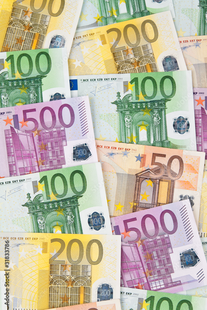 Viele Euro Geldscheine