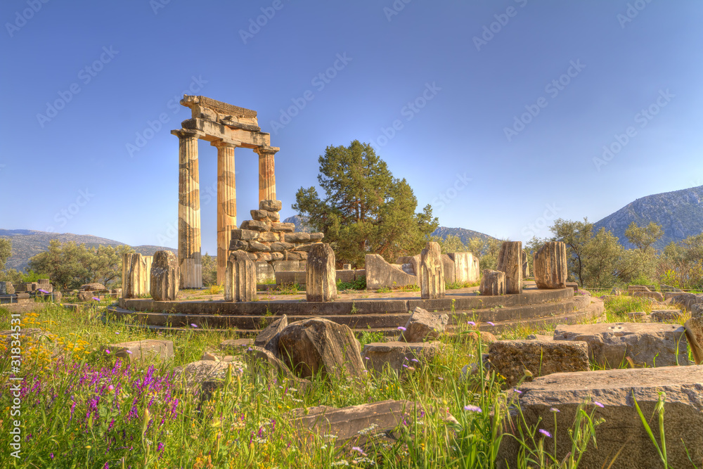 The tholos of the sanctuary of Athena Pronaia at Delphi,Greece