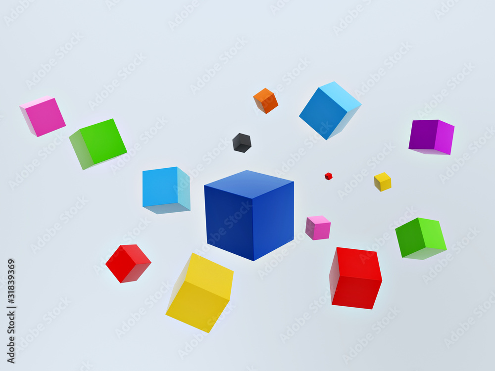 3d colorful cubes 3d colorful cubes