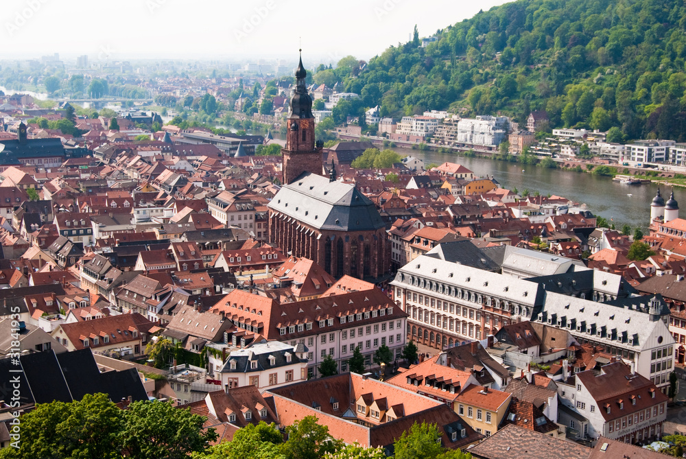 Heidelberg old town and the church