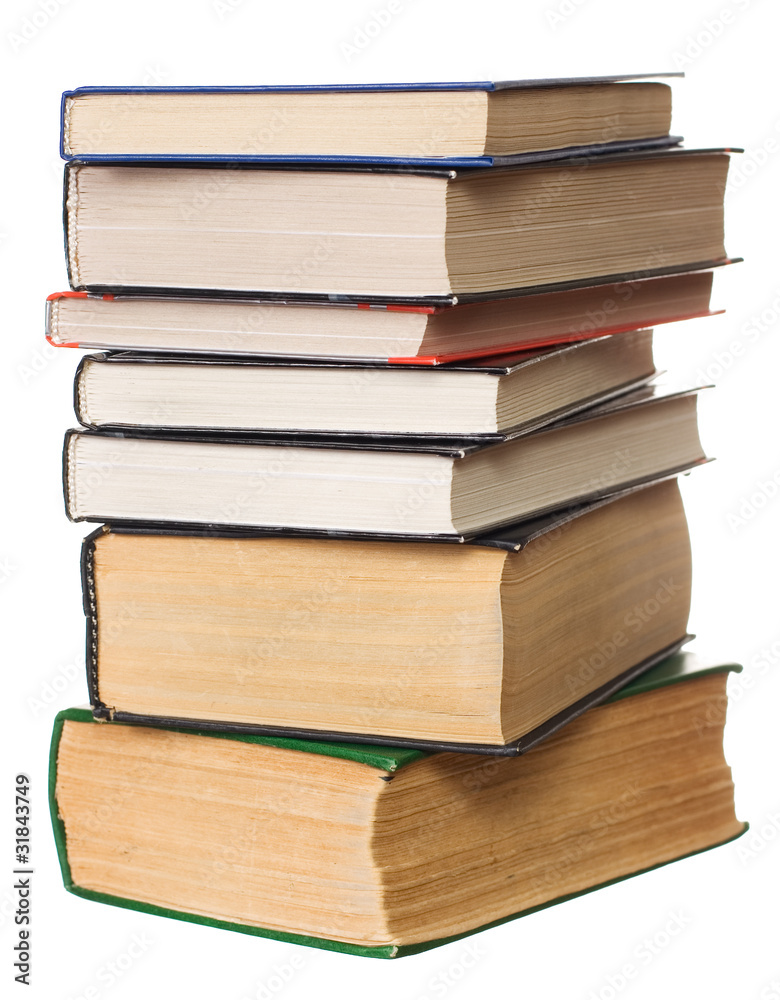 heap of books isolated on the white background heap of books isolated on the white background