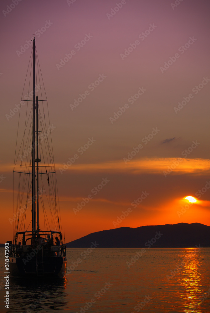 Sailboat and sunset