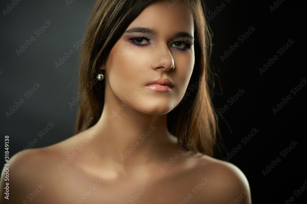 Closeup portrait of young beautiful woman Closeup portrait of young beautiful woman