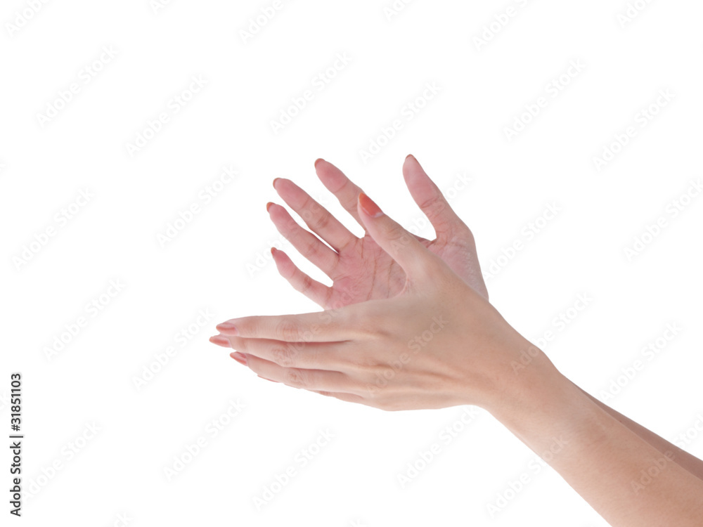 Applauding female hands