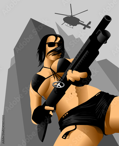 gun and a girl