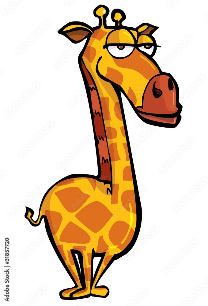 Funny cartoon of a giraffe