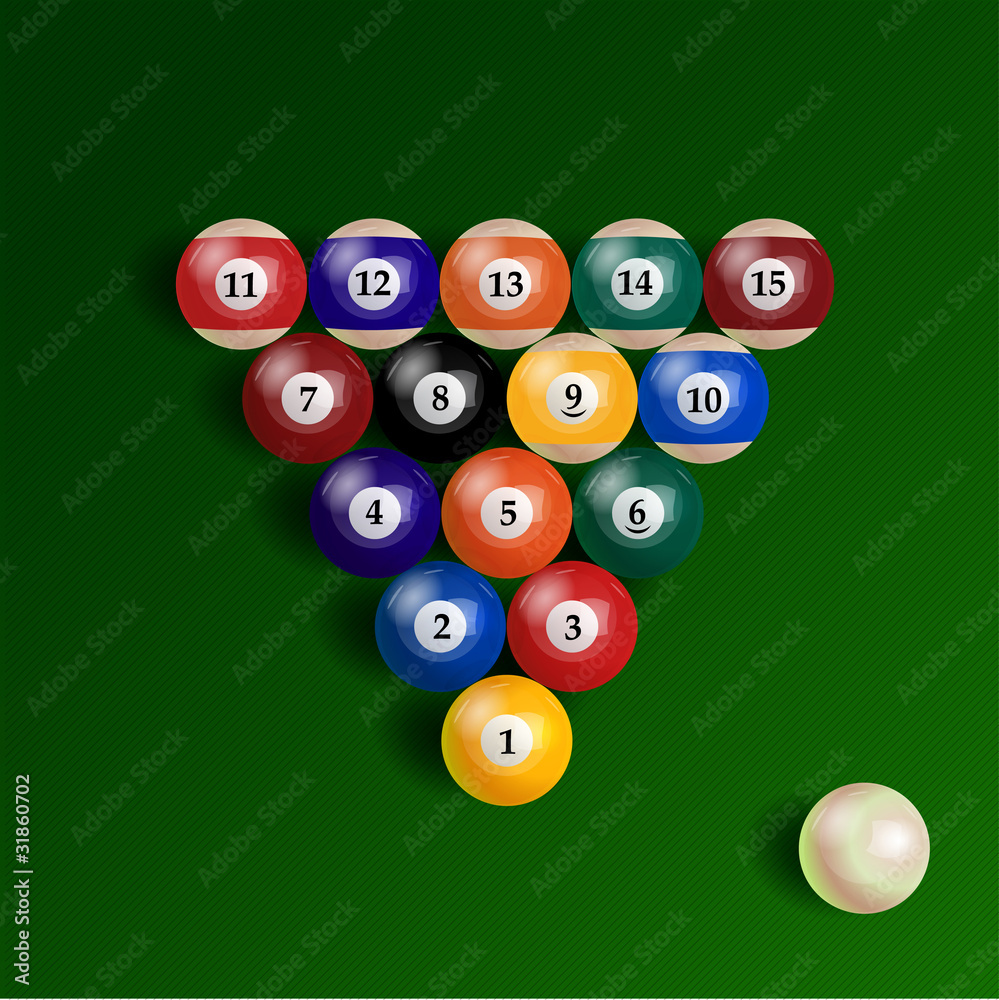 glossy set of pool balls. Vector illustration glossy set of pool balls. Vector illustration