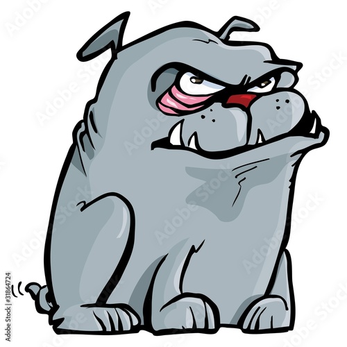 Obraz na plátne Cartoon of mean bulldog