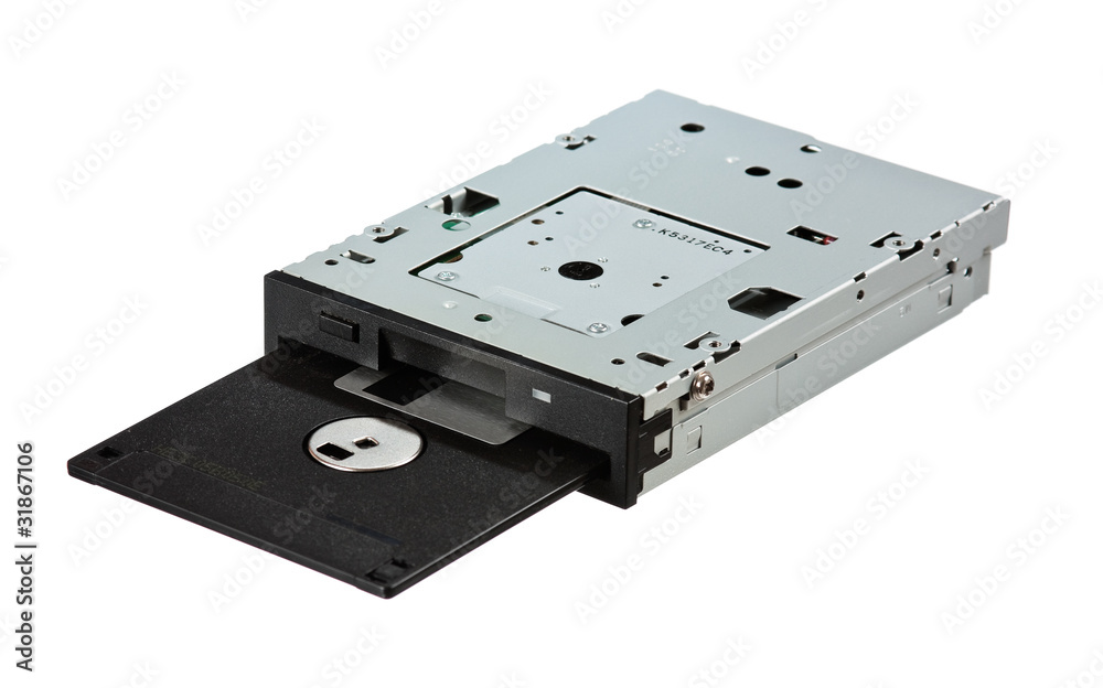 floppy disk drive in hand floppy disk drive in hand
