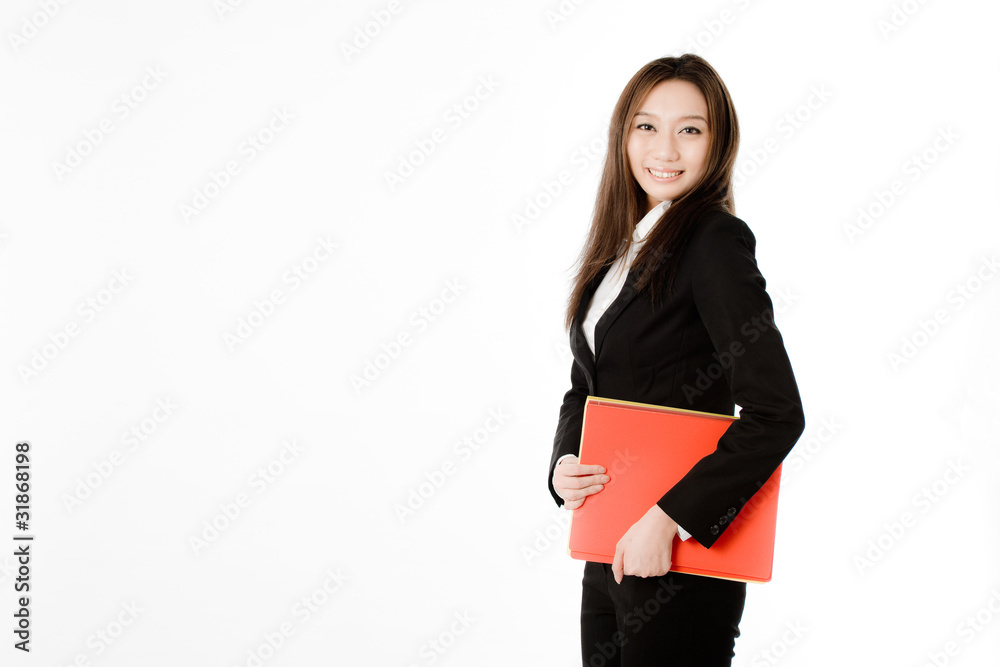 書類を持つ女性社員 書類を持つ女性社員