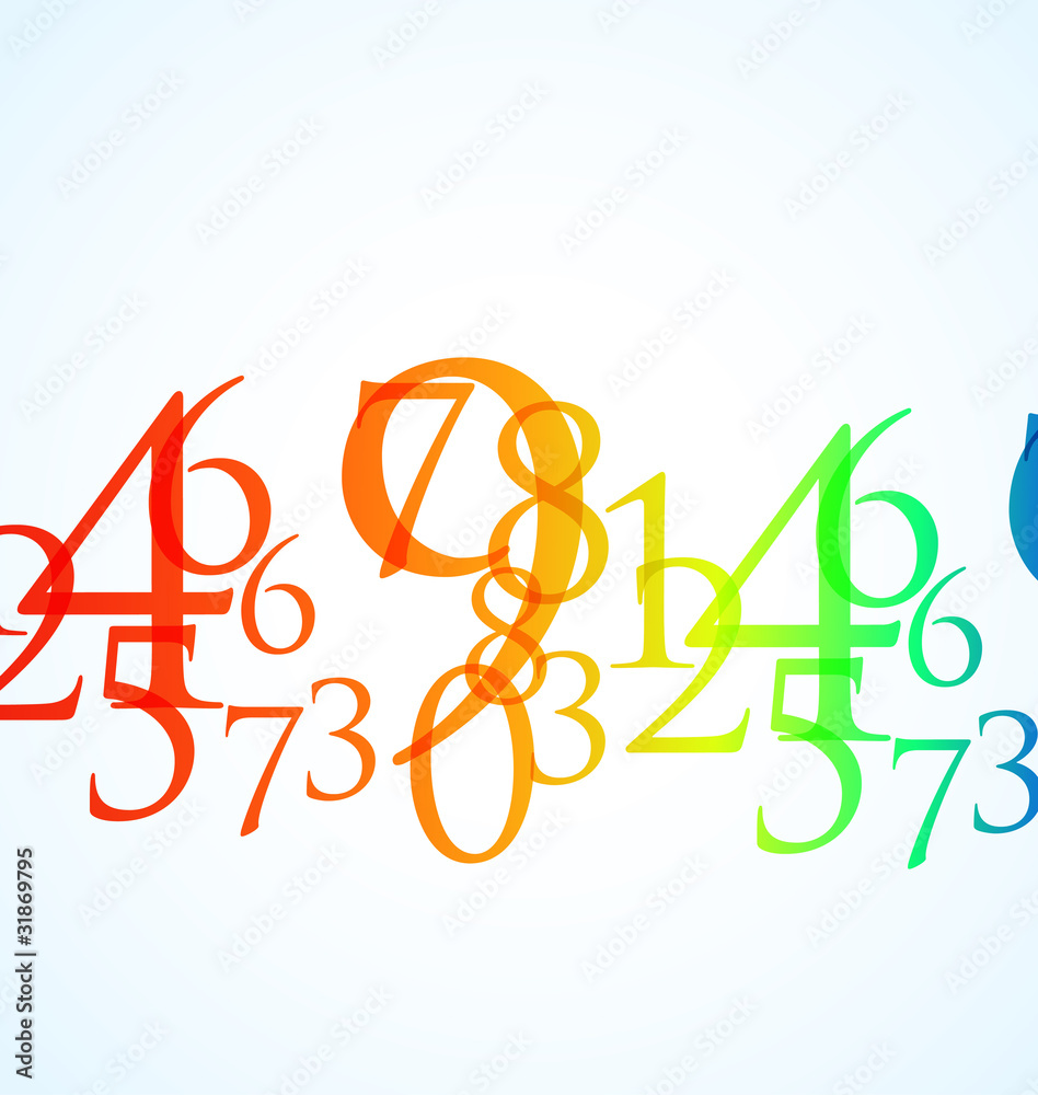 Fototapeta premium the abstract color number background