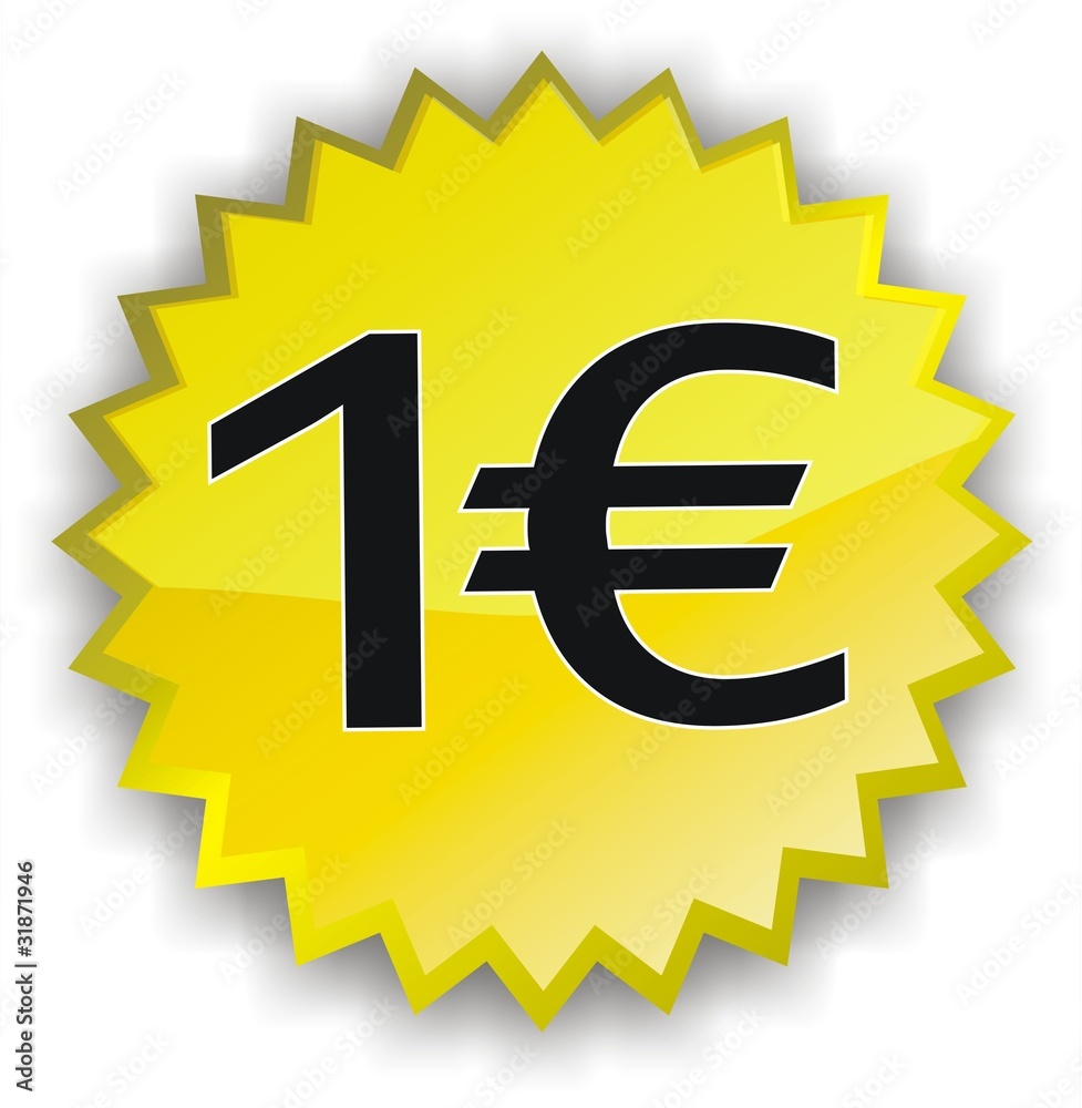 étiquette 1 euro ilustración de Stock