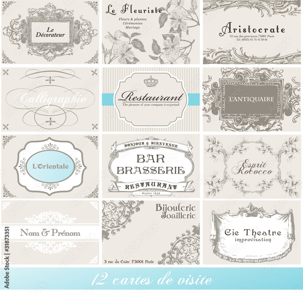 Cartes de visite à la française Cartes de visite à la française