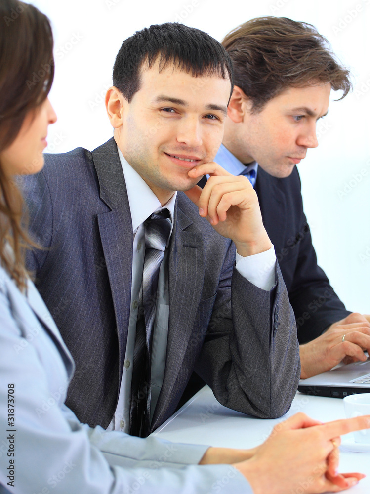 young businessman in business meeting at office young businessman in business meeting at office