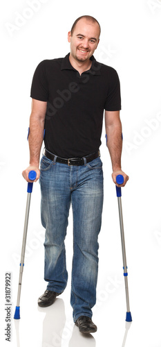Fotografia, Obraz man with crutch