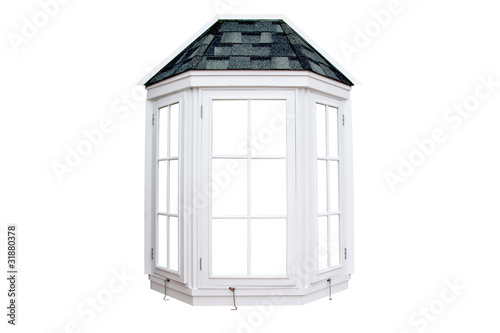 Closed white window isolated