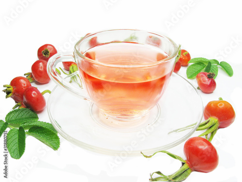 fruit red tea withwild rose hip
