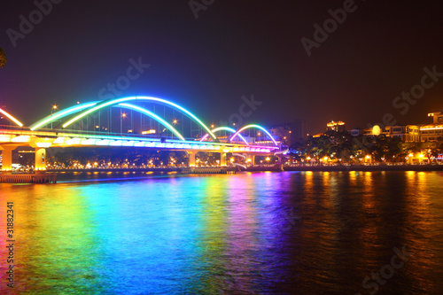 Bridge at night in Guangzhou, China