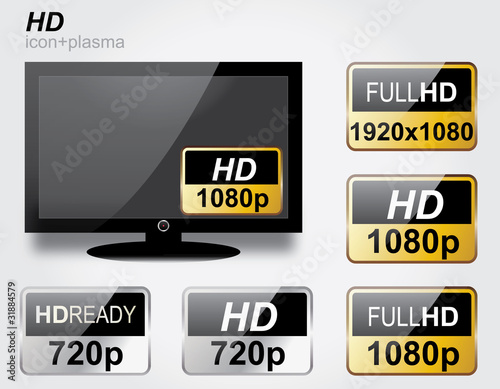 HD icons set + plasma tv