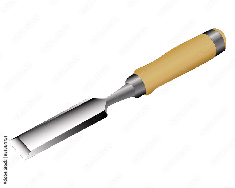 carpentry chisel with a wooden handle carpentry chisel with a wooden handle