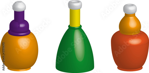 Plastic bottles. Set of different bottles.