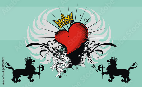 heraldic heart background5