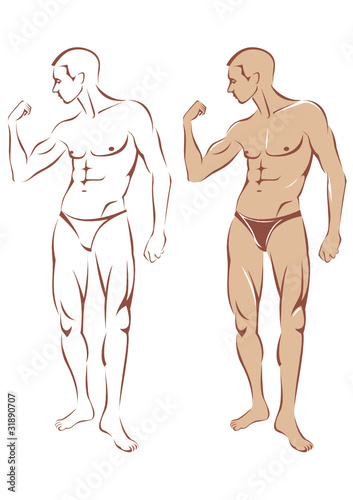 Nude man silhouette