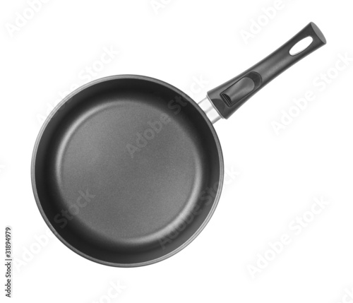 frying pan top view isolated or cutout