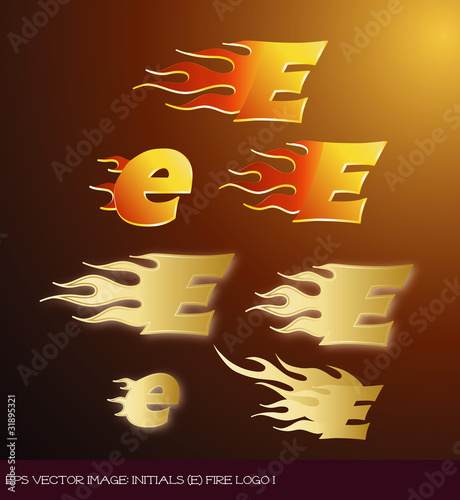 eps Vector image:initials（e）fire logo I