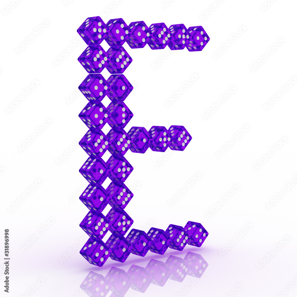 Dice Font. Letter E Dice Font. Letter E