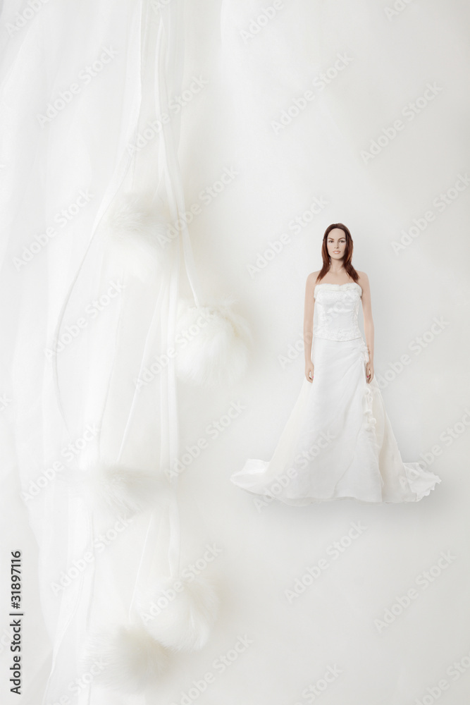 Wedding card mannequin dress fluffy elements Wedding card mannequin dress fluffy elements