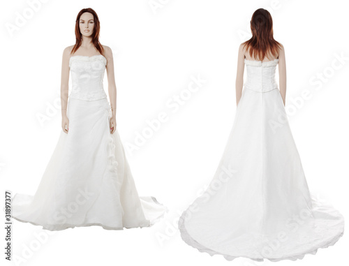 Wedding dress mannequin  2   Isolated
