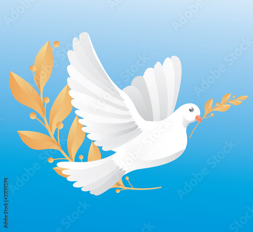 dove of peace near globe