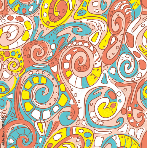 Seamless pattern with original spiral structure