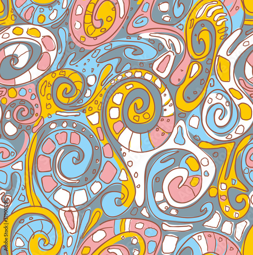 Seamless pattern with original spiral structure