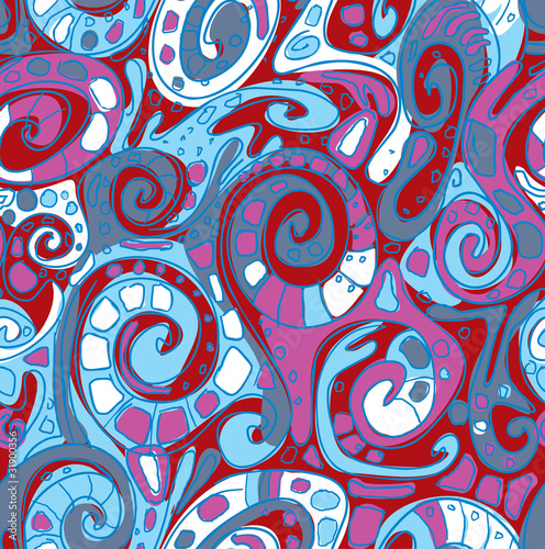 Seamless pattern with original spiral structure