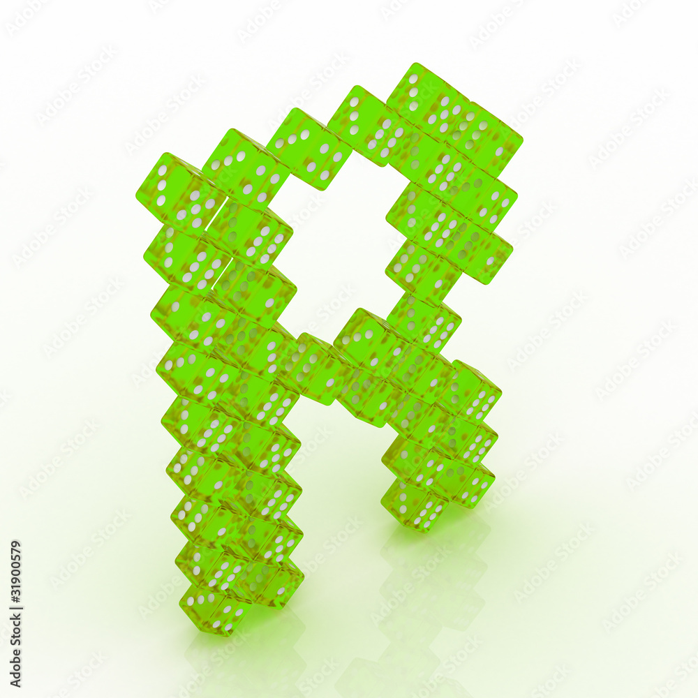 Dice Font. Letter R