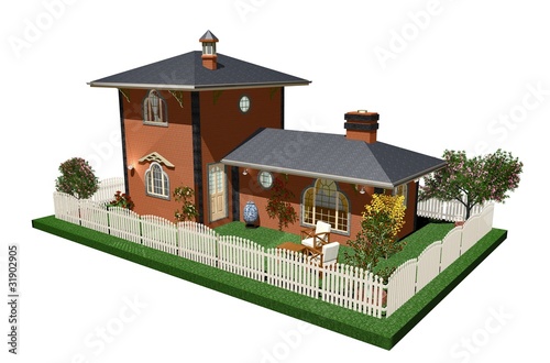 Villa Casa con Giardino-House with Garden-3D-2 photo