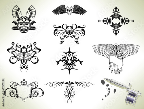Tattoo flash design elements