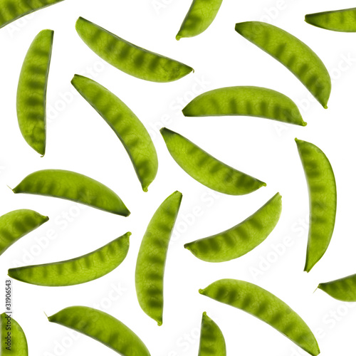 Mangetout pattern on white background