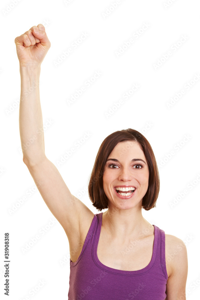 Junge jubelnde Frau Junge jubelnde Frau