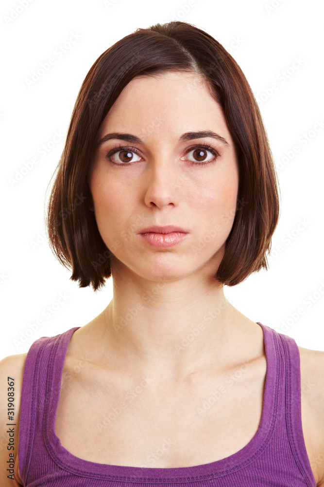 Junge ernste Frau Junge ernste Frau