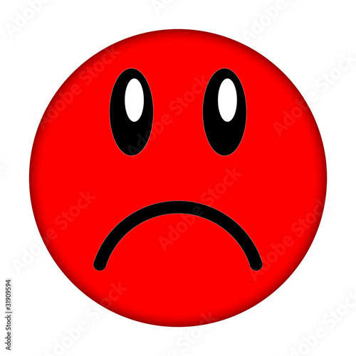 Obraz na płótnie Red smiley face on a white background