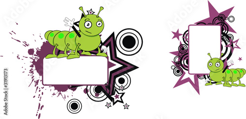 caterpillar cartoon copyspace