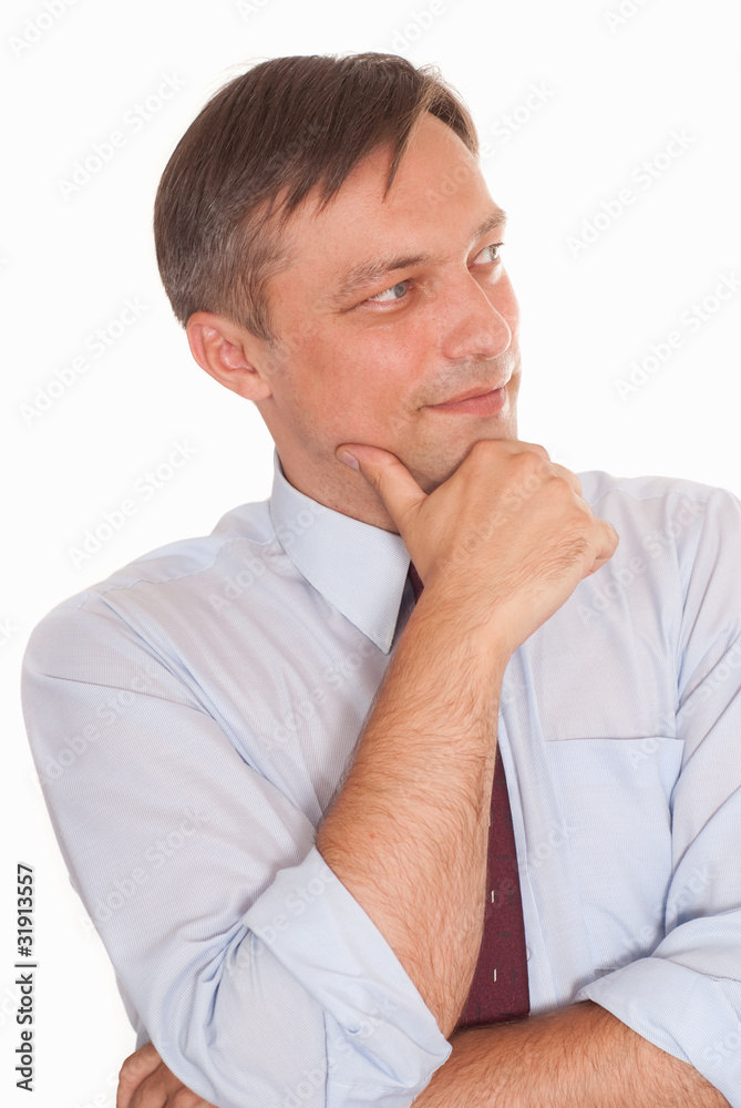 happy business man on a white happy business man on a white