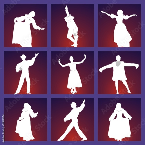 showcase with silhouettes