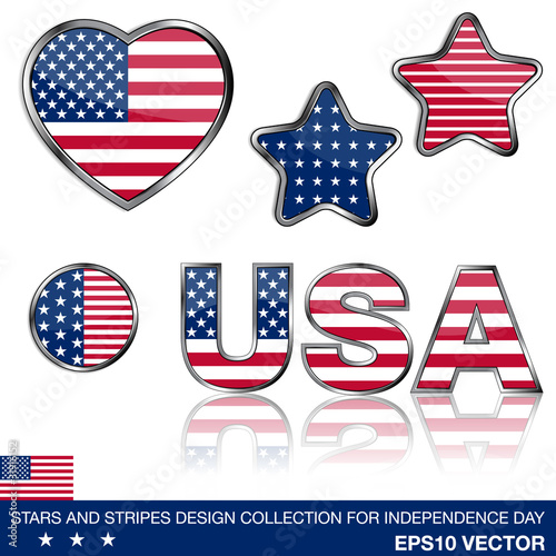 4th of july design elements collection
