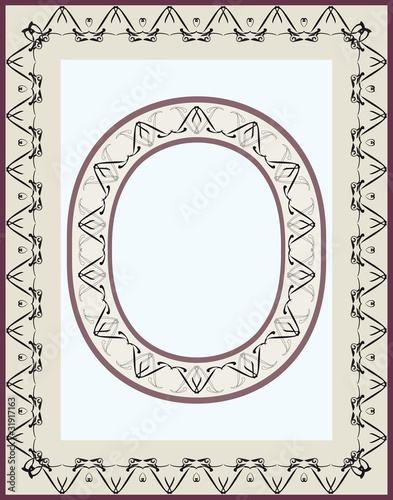 elements for designing, creating borders. Oval Shape