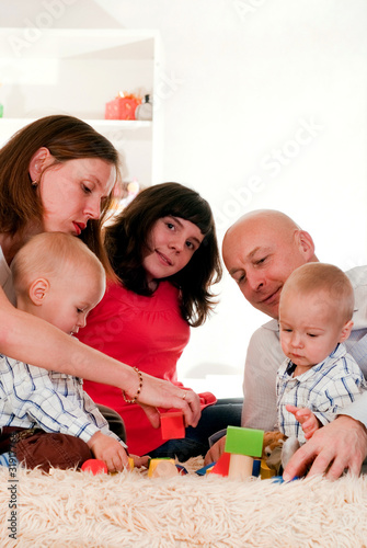 portrait of a happy family of five